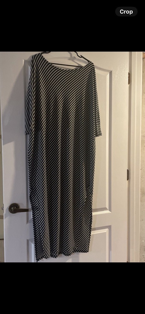Maternity Dress Kidsform Size Large Long Dress Short Sleeve Stretchy W/ Slit