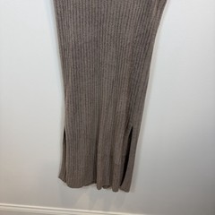 Barefoot Dreams Cozychic Lite Women’s Medium Brown Ribbed Dress Brown Midi