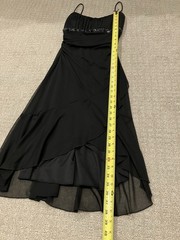 Ruby Rox Y2K Black Beaded Ruched Chiffon Cocktail Party Dress Womens Medium M