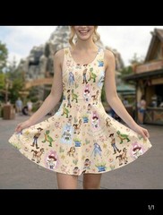 Toy Story Graphic Print Sleeveless Fit & Flare Skater Dress L