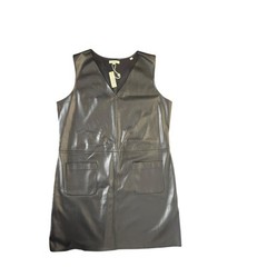 Black Faux Leather Sleeveless Mini Dress