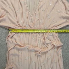 Muche et Muchette Blush Pink Sequin Embroidered Asymmetrical Maxi Dress O/S