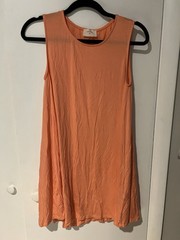 Everly Sleeveless Shift Dress Coral Orange Tank Pullover Womens Size Small