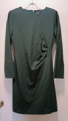 $448 NWT Theory Stretch Wool Long Sleeve Dark Green Sheath Any Occasion Dress 4