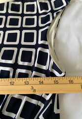 Lauren Ralph Lauren Dress Womens 8 Black White Geo Faux Wrap Knot Sleeveless