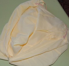 60s Yellow Pintuck Pleated Midi Dress Ascot Sash Rolled Rose Brooch Pin Costume