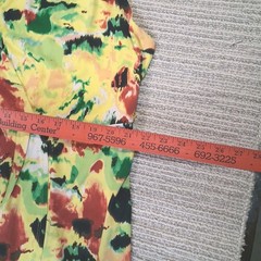 LANE BRYANT DRESS PLUS SIZE 22 24 YELLOW ORANGE GREEN ABSTRACT FAUX WRAP…