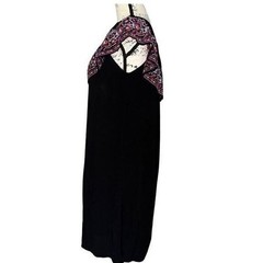 Arizona Jean Co Black Floral Embroidered Off The Shoulder Shift Dress Medium