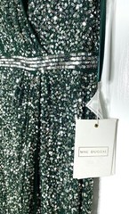 MAC DUGGAL 5489 Forest Green Sequin Beaded High Slit Ruched Maxi Gown Dress 12