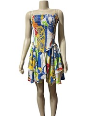 NWT Chelsea & Violet Sz M Yvette Sleeveless Smocked Yvette Dress Linen Blend