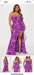 MULTICOLOR RANDOM PRINT SPECIAL EVENT MAXI DRESS
