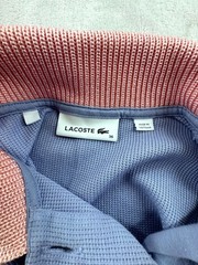 Lacoste Striped Accents Honeycomb Cotton Polo Dress Women&rsquo;s 36 Purple Stretch