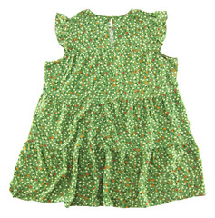 Liberty Love 100% Rayon Green Red Orange Floral Cap Sleeve Smock Sun Dress 3XL