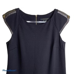 Cynthia Steffe Shift Black Brown Trim Ponte Stretch Dress Size 10
