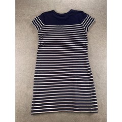 Polo Ralph Lauren Womens Navy Blue White Striped T-Shirt Dress Small S Pony Logo