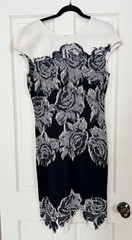 St. John Nadia Floral Knit Cap-Sleeve Dress – Size 8
