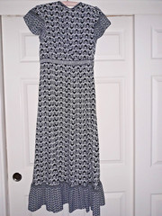 Stunning MAX STUDIO Black & White Print Maxi Dress w Single Flounce Hem S