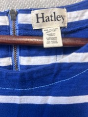 Hatley Blue and White Striped T Shirt Dress Womens XS Nautical Casual Back Zip