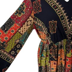 Boho Dress XL Summer Patchwork Fall 0X Dress Vintage Style Bohemian 14 Dress XXL