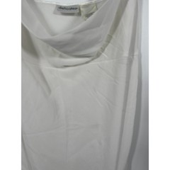 Vintage Y2K Womens Micro Mini Dress M White Cowl Neck Beaded Embroidered Fairy