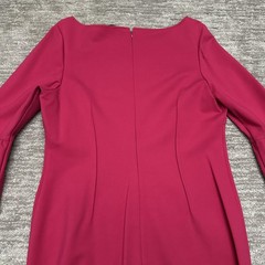 Teri Jon Dress Womens 16 Pink Bell Sleeve Sheath Scallop Hem Party Cocktail