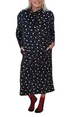 Comfort Code Women&rsquo;s Sueded Microfleece Hooded Lounger Black