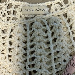 Lord & Taylor Cream Crochet Knit Mini Dress Swim Cover Up Boho XL