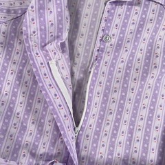 Vintage Dress Womens Small S Purple Floral Striped Midi Day House Lounge 60s 70s