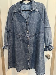 WOMENS DRESS-MIDIROSS-DENIM ACID WASH BLUE SIZE MEDIUM NWOT