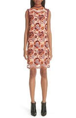 Burberry Edna Women&rsquo;s Floral Crochet Shift Dress Bright Orange Size IT 38 US 4