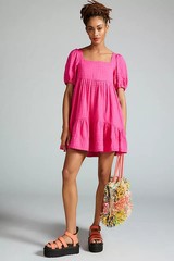 Anthropologie Pilcro Square Neck Textured Babydoll Dress M 8 Women&rsquo;s NWD 46578