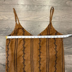 Honey Belle Mini Brown Suede Dress with Black Floral Accents Women’s Size M. NWT