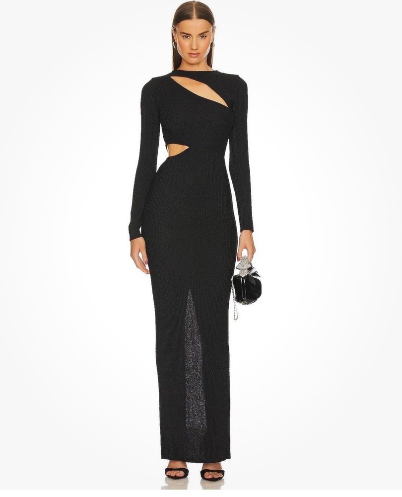 Michael Costello x REVOLVE Size S Cygnus Gown Long Sleeve Cutout Maxi Dress