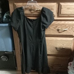 Samples Black Dress Women&rsquo;s Size Large Short Sleeve Round Neck Back Zipper New