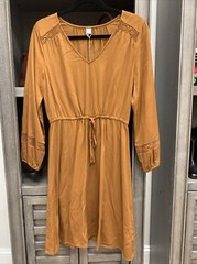 honey brown long sleeve cotton old navy dress size S Never worn