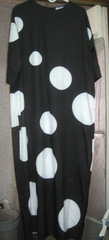 Miss Look MAXI DRESS BLACK W/WHITE CIRCLES WOMAN SZ 2XL-ELBOW LENGTH SLEEVES