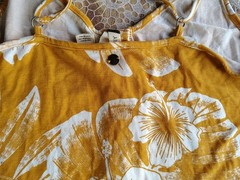 Roxy Spaghetti Strap Summer Dress Size Medium Maxi Ruffle Button Up Yellow