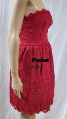 Jill Jill Stuart Chic Raspberry Crochet Strapless Cocktail Party Sz 2 Dress $478