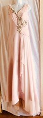 A-Line Gown Embellished Draped Contrast Layer /US6 IT42 S NWT