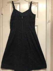 Black Spaghetti Strap Eyelet Dress Luella for Target Pre Owned Size 7 Cute!