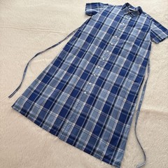 Rare HAI SPORTING GEAR check shirt dress blue