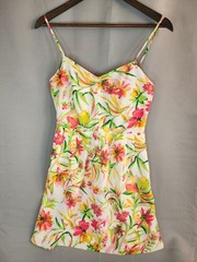 J. Crew Bright Floral Print Sundress in Pink, Yellow & Green