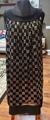 Scarlett Nite Black with Silver Sequin Sleeveless Knee Length Dress Size 18-20