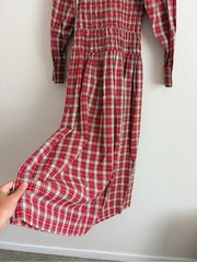 NWT Damson Madder Sienna Smocked Plaid Midi Dress