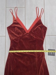 LULUS Immensely Glam Rust Red Velvet Backless Maxi Dress Slit