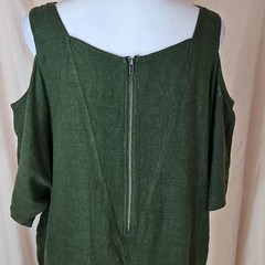 Soft Surroundings Emelia Linen Blend Cold Shoulder Dress Women&rsquo;s Medium Boho