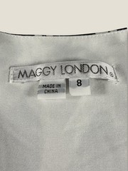 Maggy London Coral Leaf Pattern Faux Wrap Dress Size 8