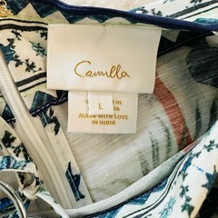 Camilla Jardim Party Strap Detail Maxi Dress Size Large Silk Linen Embellished