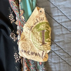 NWT One World Paisley Cowl Neck Dress XL Turquoise Black Boho Flutter Sleeve