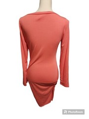 Vanilla Bay Pink Scrunch Side Fitted Long Sleeve Dress Size Medium